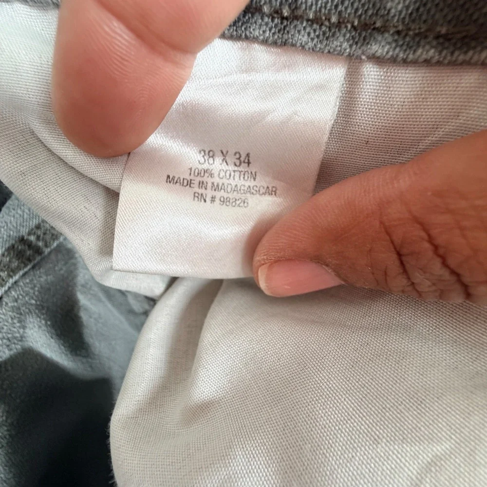 CE Schmidt Workwear Mens Carpenter Pants Grey Canvas Utility Tool Pocket 37x31.5